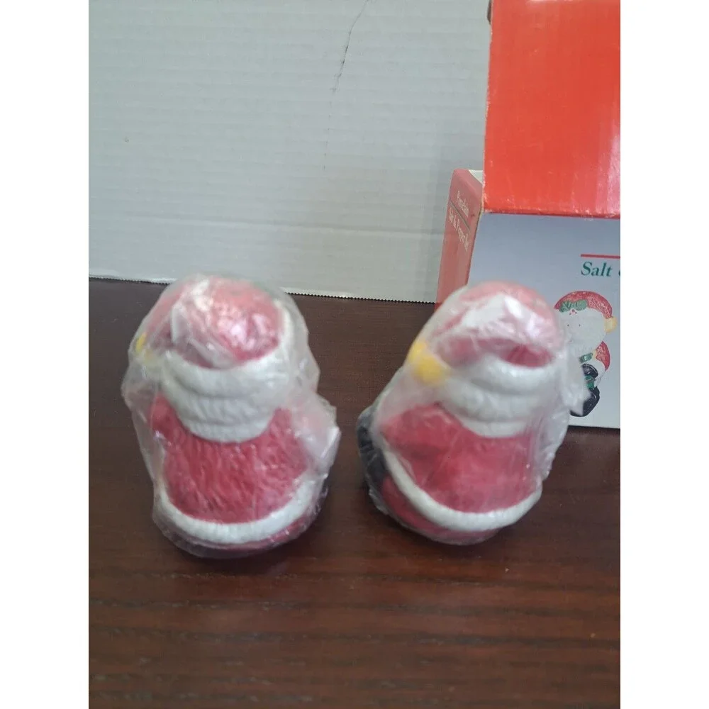Set Of Porcelain Santa Salt And Pepper Shakers